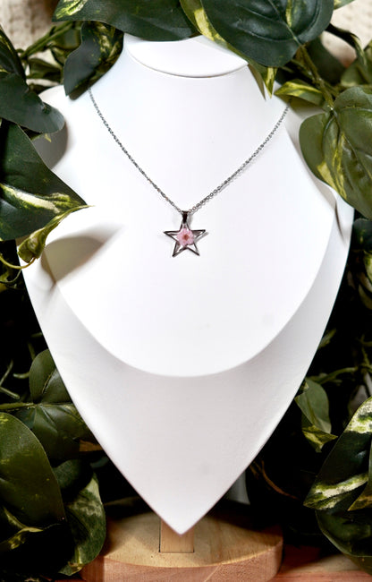 Pastel Pink Star Necklace