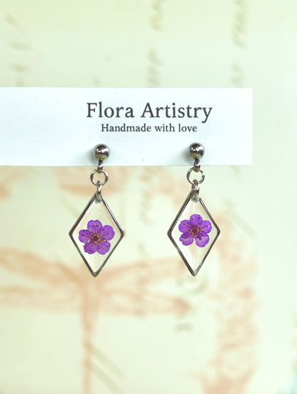 Diamond Dangle Stud Earrings - 10 Colors