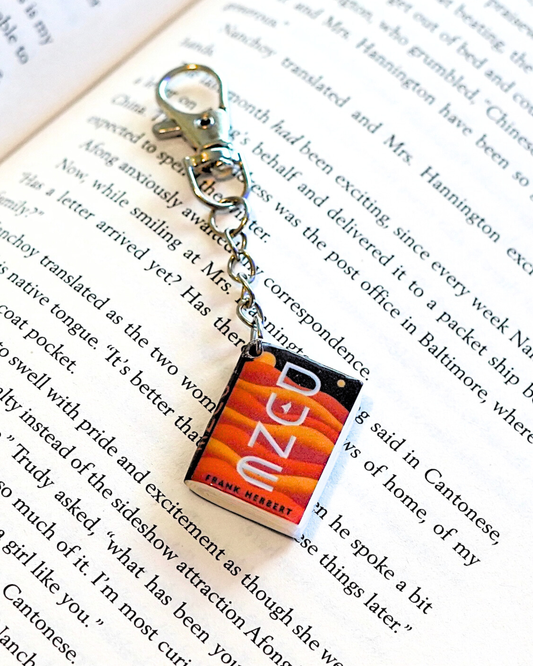 Dune miniature book keychain