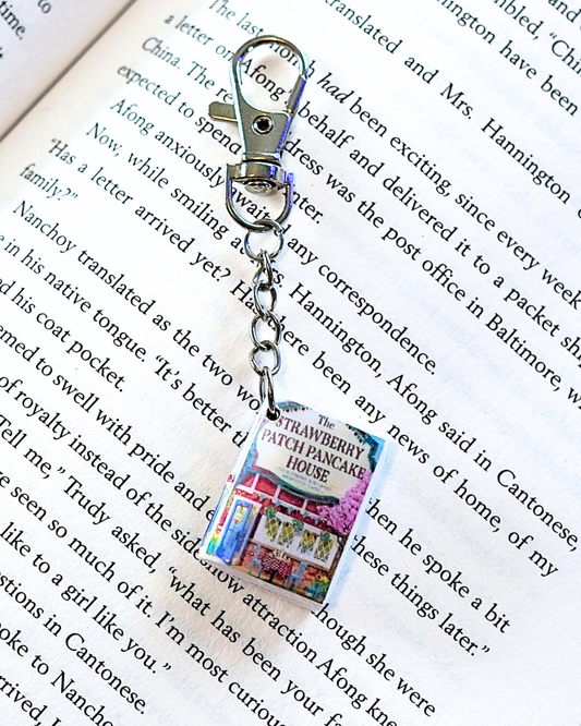 The Strawberry Patch Pancake House miniature book keychain