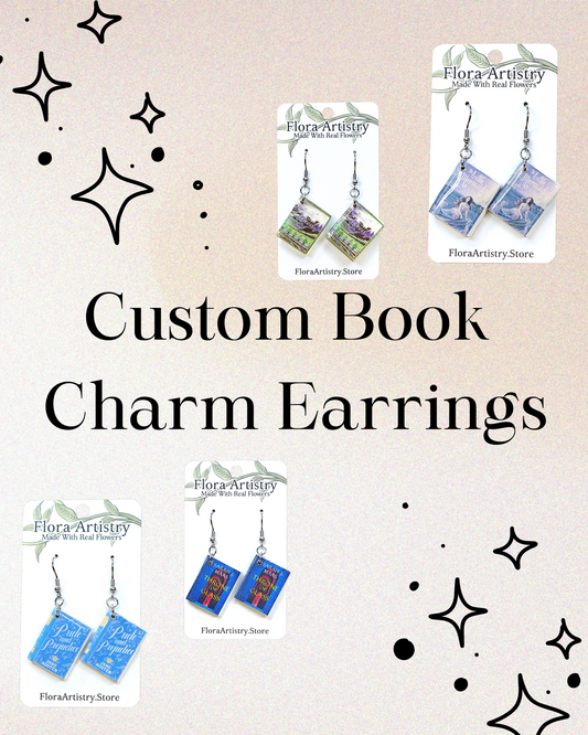 Custom Miniature Book Cover Earrings - Pick Your Own Cover