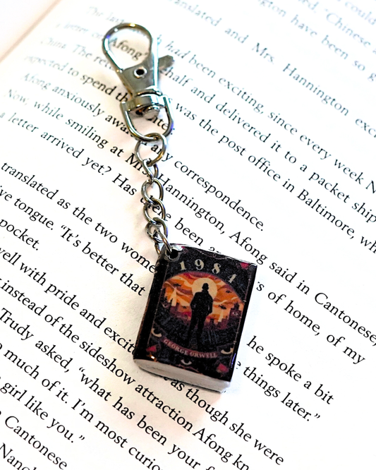 1984 miniature book keychain