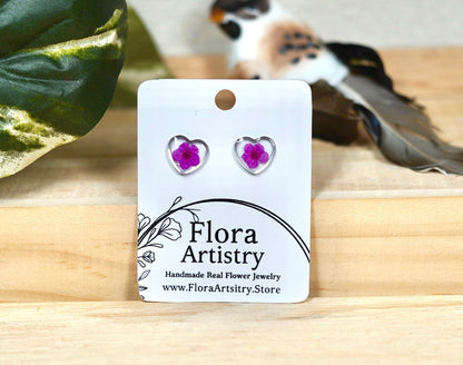'Sweet Heart' Flower Studs - 10 Colors