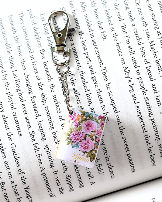 Emma miniature book keychain