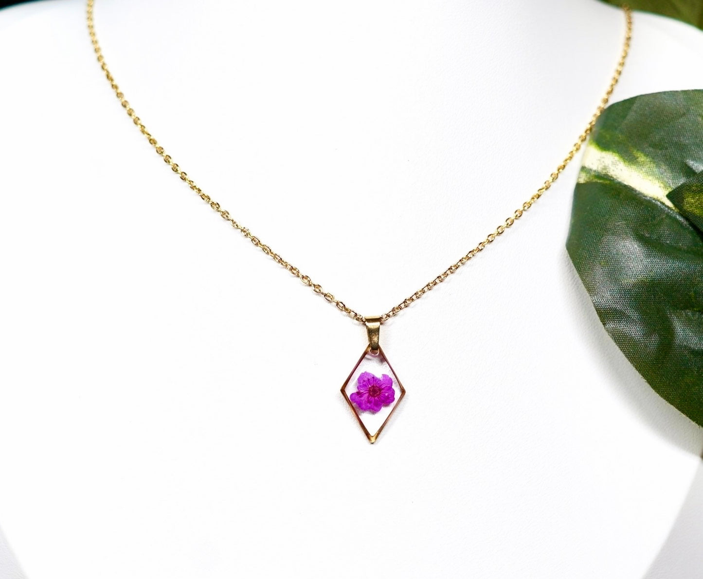 Hot Pink Dainty Single Flower Necklace - 3 Designs