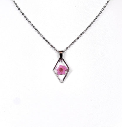 Pink Dainty Single Flower Necklace - 3 Designs