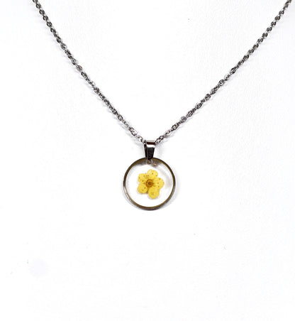 Yellow Dainty Single Flower Necklace - 3 Designs
