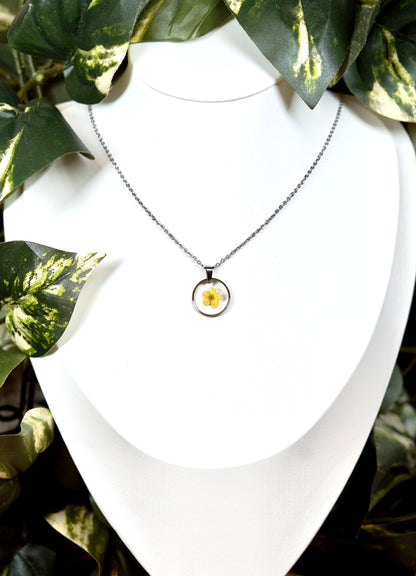 Yellow Dainty Single Flower Necklace - 3 Designs