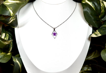 Purple Dainty Single Flower Necklace - 3 Designs