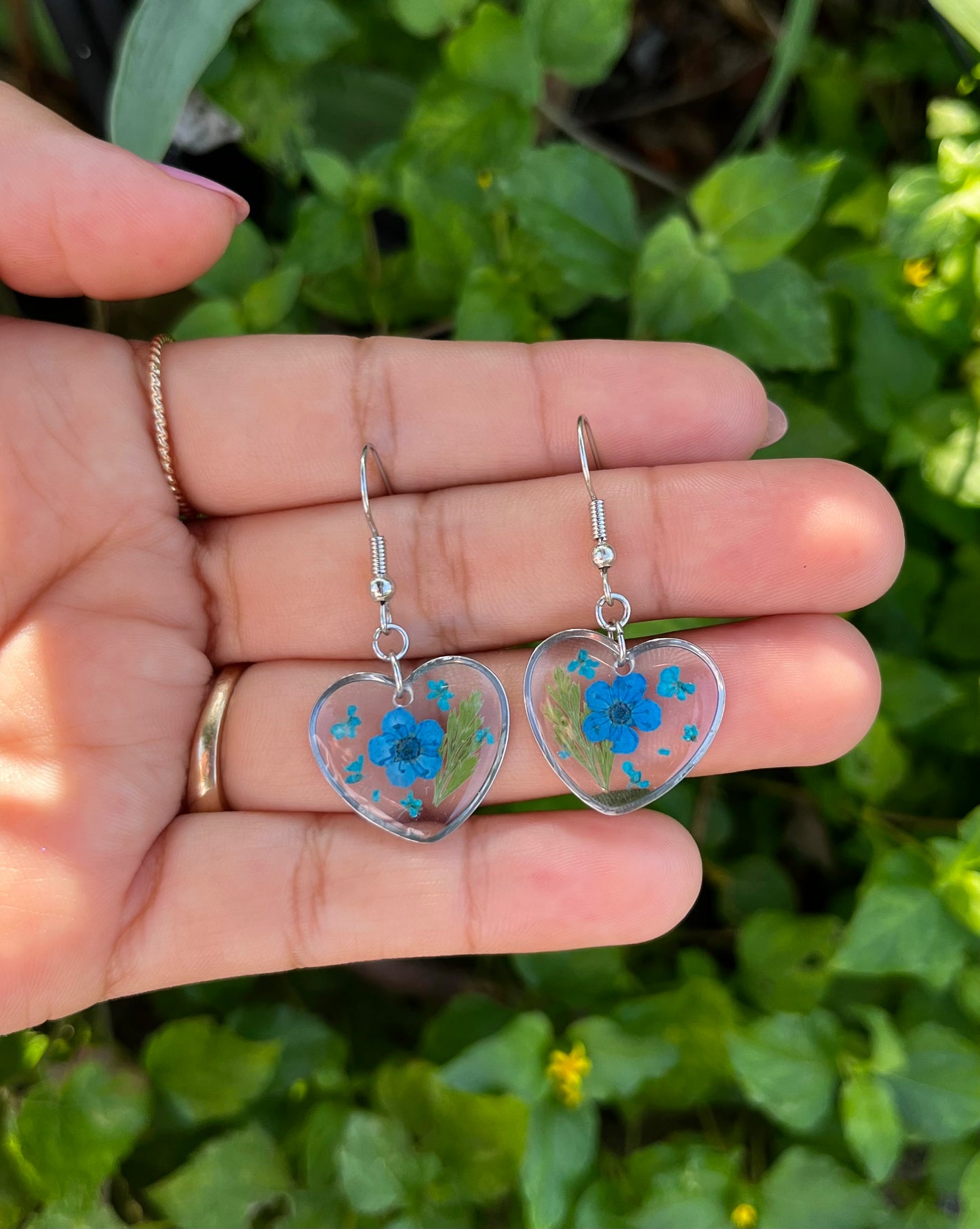 'Sweet Heart' Blue Flower Dangle Earring