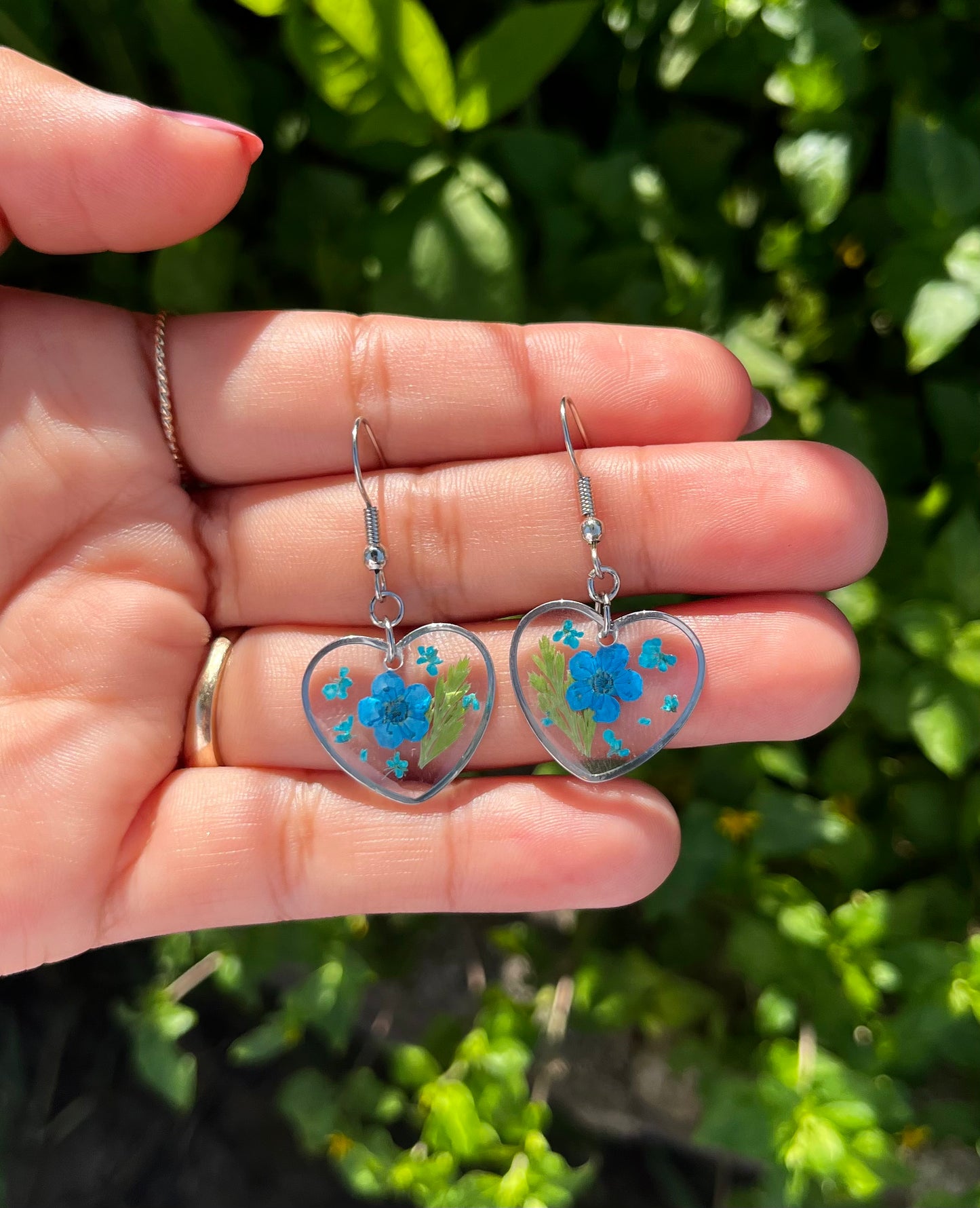 'Sweet Heart' Blue Flower Dangle Earring