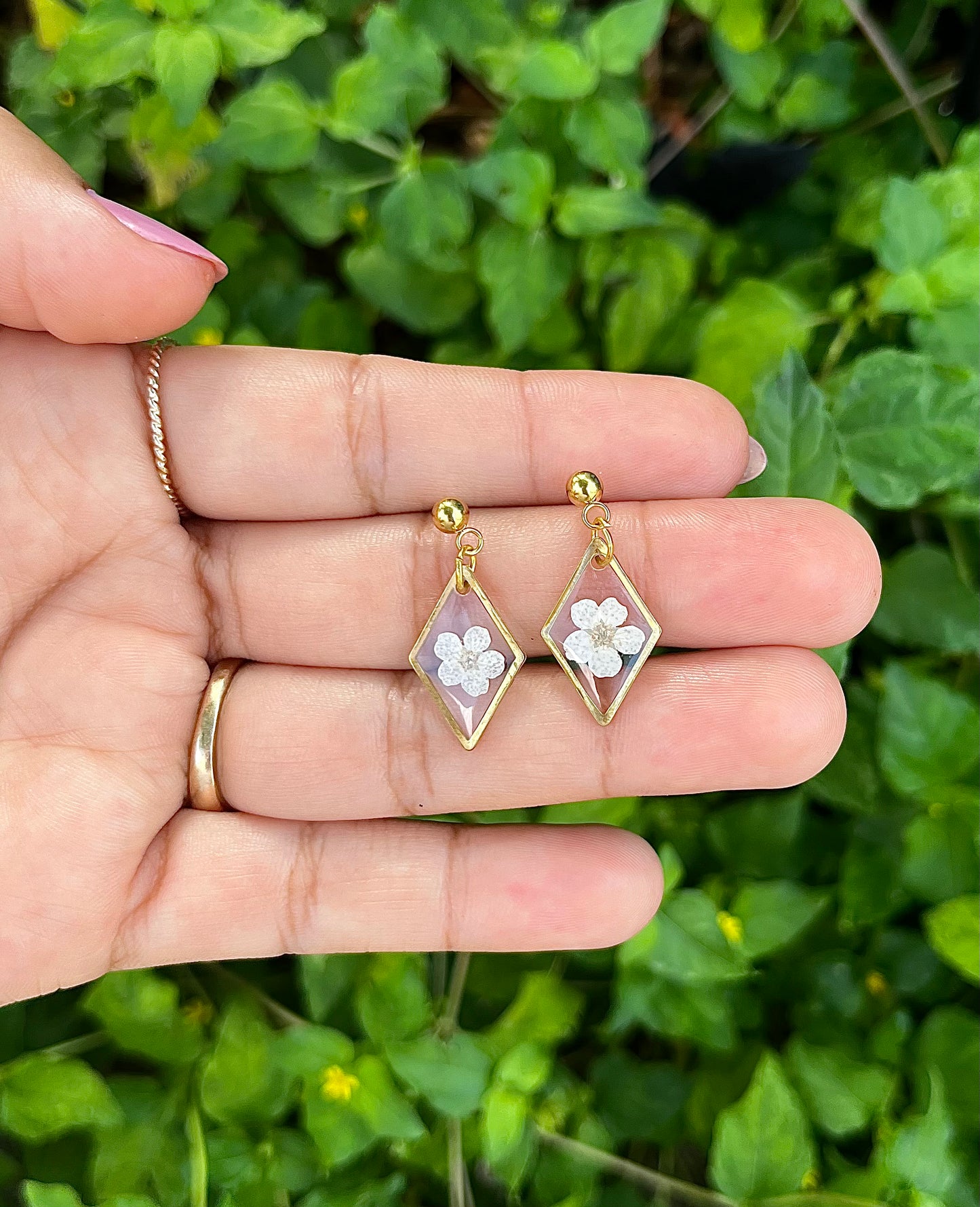 Diamond Dangle Stud Earrings - 10 Colors