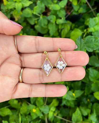 Diamond Dangle Stud Earrings - 10 Colors