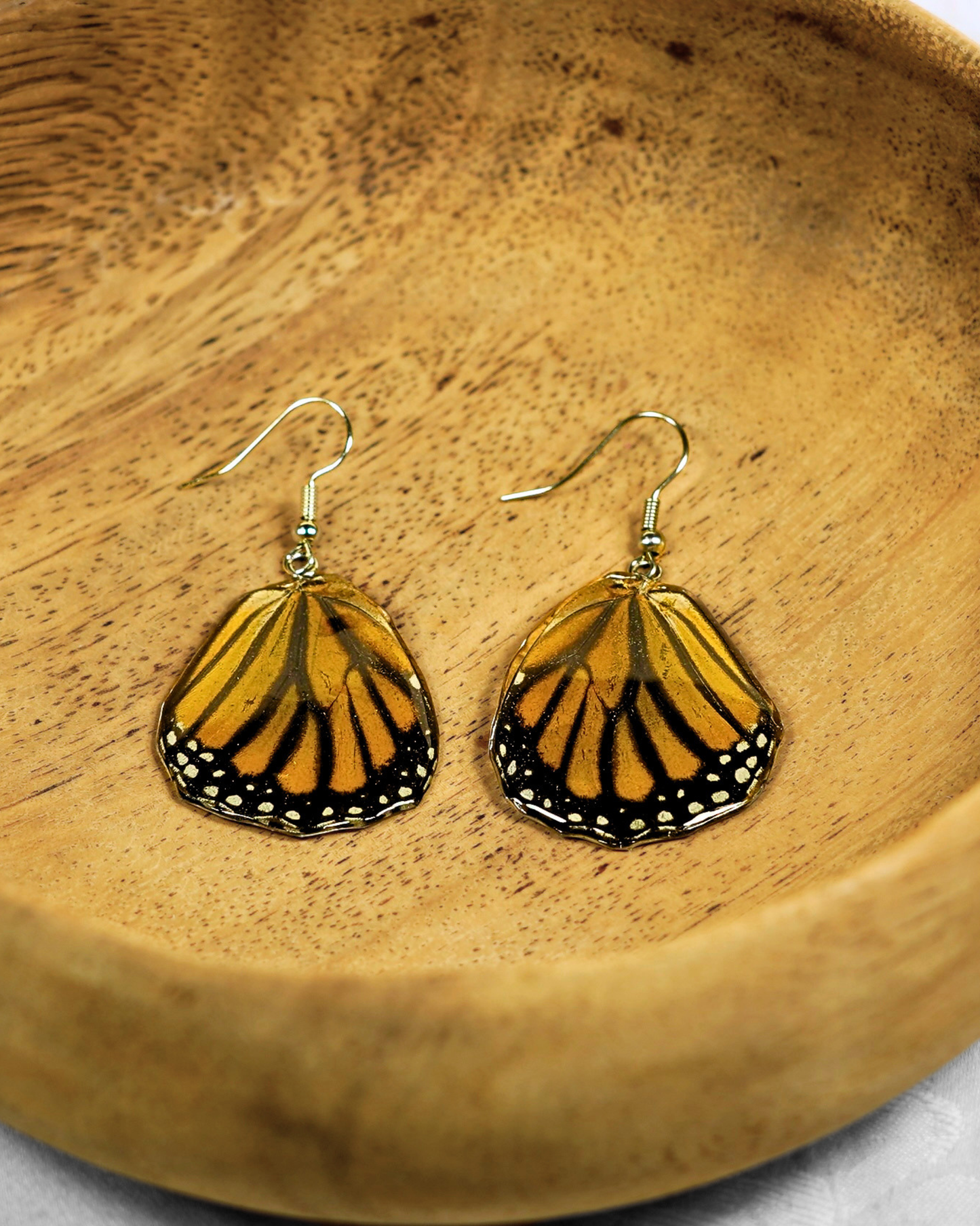 Real Monarch Butterfly Resin Earring