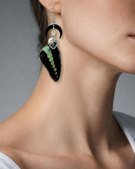 Real Bluebottle Butterfly Resin Earring