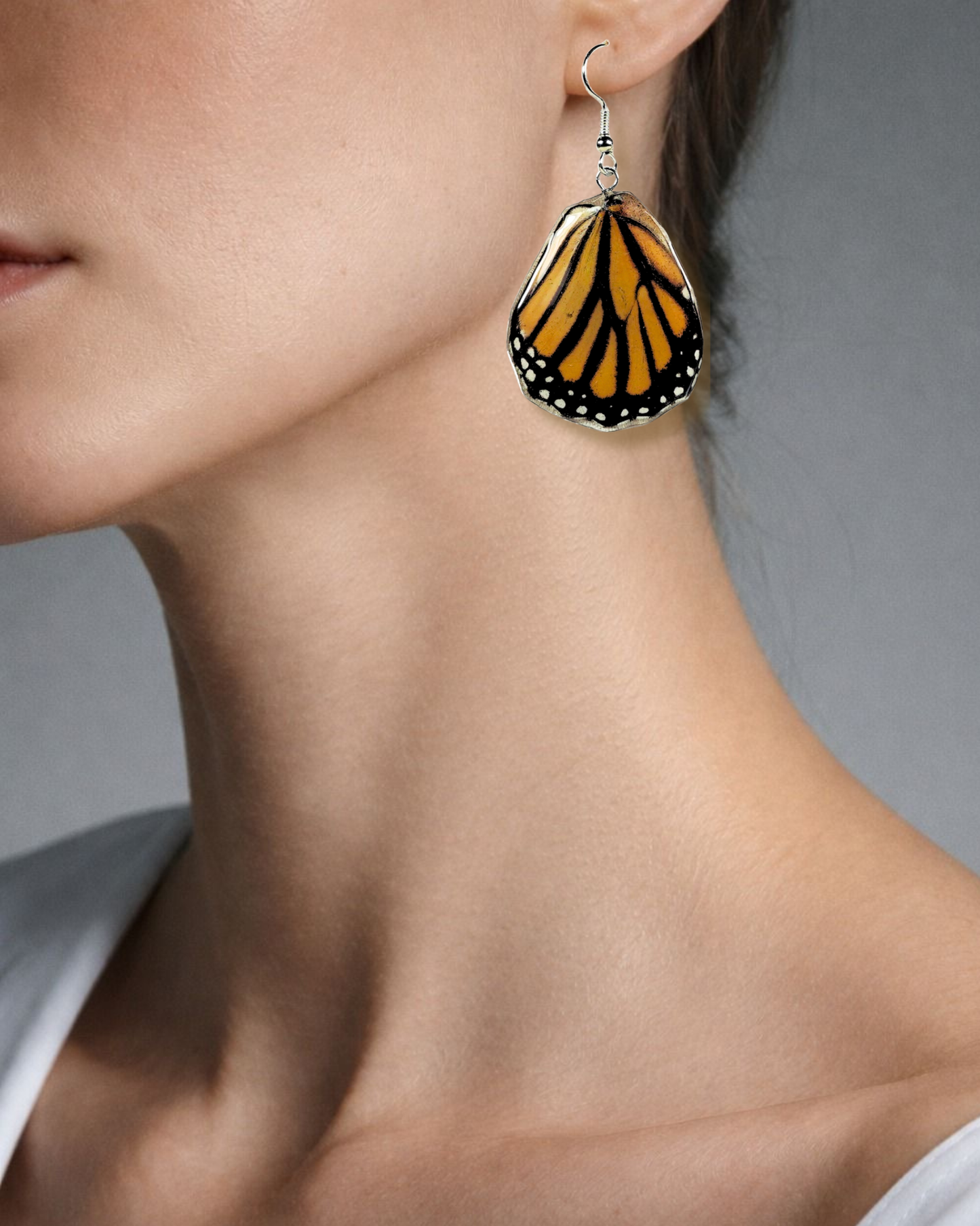 Real Monarch Butterfly Resin Earring