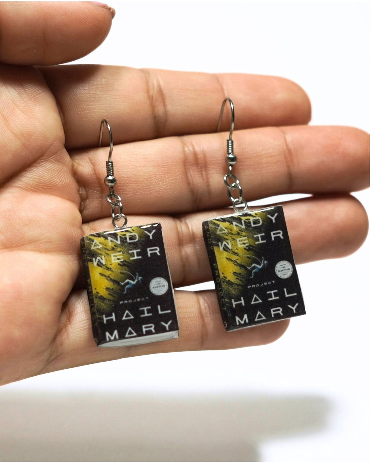 Miniature book earrings example