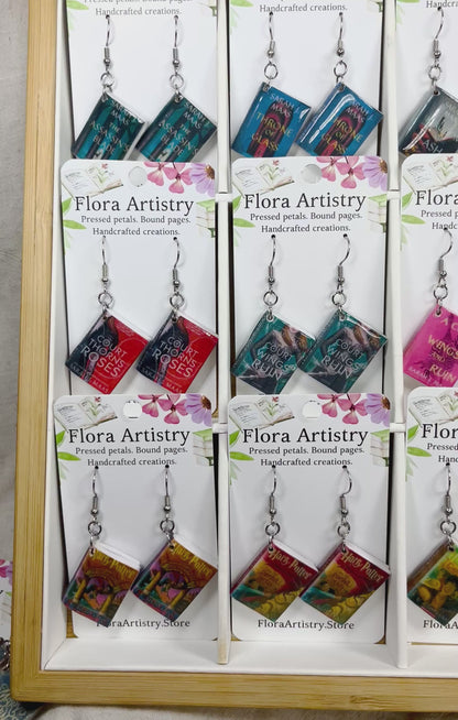 Custom Miniature Book Cover Earrings - Pick Your Own Cover